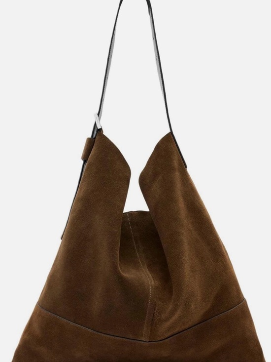 All Saints Handbags - All Saints Brown Suede Shoulder Hobo